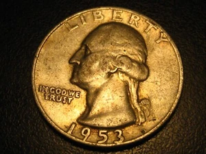 1953-D 90% Silver Washington Head Quarter ^^^^^ - Picture 1 of 4