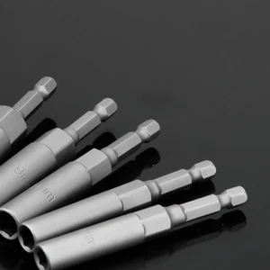 1/4" Hex Drive Socket Long Reach Impact Nut Bolt Hexagonal Socket (Size: 6-19mm) - Picture 1 of 6