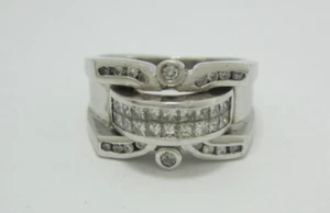 STILVOLLER HERREN 14K WEISSGOLD DIAMANT CLUSTER RING (GR. 9,25+) 1,14 KT.   15,0G - Bild 1 von 11