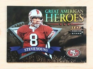 1998 Leaf R&S STEVE YOUNG "Great American Heroes" Insert Card S#0681/2500 NINERS - Picture 1 of 3