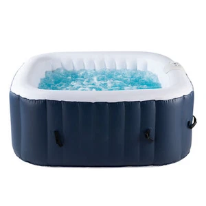 Square Hot Tub Portable Inflatable Swim Spa Outdoor Bath W/ Massage Jets 4-Adult - Picture 1 of 11