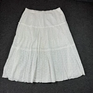 Classic Elements Eyelet Lace Tiered Boho Skirt Womens PXL Petite White - Picture 1 of 9