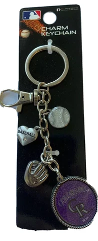 Colorado Rockies Baseball Charm Key Chain Baseball Glove Heart Stocking Stuffer Cover