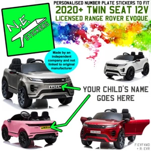 Personalised kids number plate(s) TO FIT Range Rover EVOQUE 4WD 12v car (2020+) - Picture 1 of 1