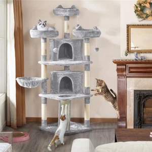 Grande Árbol Rascador para Gatos Adultos con 3 Plaraforma 174 cm Torre para Gato - Imagen 1 de 41