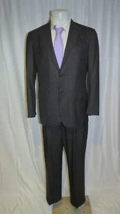 Kiton Blanc Blue Super 180 14 Micron Gray Striped Three Button Suit 40S - Picture 1 of 20