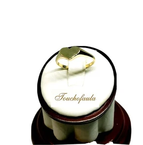 ANELLO DONNA ORO GIALLO MASSICCIO 14K SPECCHIO LUCIDO SIGILLO CUORE misura 7 - Foto 1 di 4