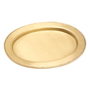 Klassisches Tablett Oval 9x5,5cm Messing Gold Schmuckablage Kerzenteller Deko - Bild 1 von 1
