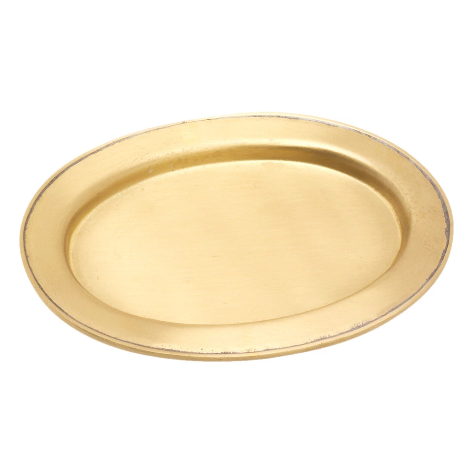 Klassisches Tablett Oval 9x5,5cm Messing Gold Schmuckablage Kerzenteller Deko - Bild 1 von 1