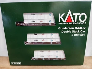KATO 106-6185 BNSF RR Gunderson MAXI-IV 3-Unit Well Car w/ 6 - 53' Containers N - Picture 1 of 4