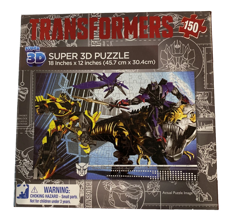 Transformers Super 3D Puzzle - MB Puzzles - 18"X12" - 150 pcs - New/Sealed!!! - Image 1 of 1