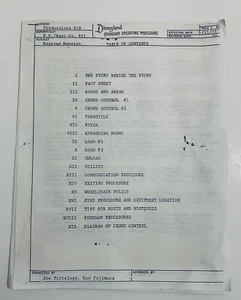 Disneyland Haunted Mansion Internal Standard Operating Procedure Manual May 1975 - Picture 1 of 4
