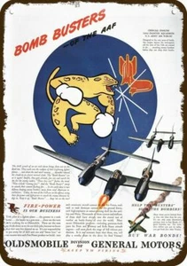 1944 54° Squadrone Aerei da Caccia e Oldsmobile REPLICA DECORATIVA INSEGNA METALLO - Foto 1 di 1