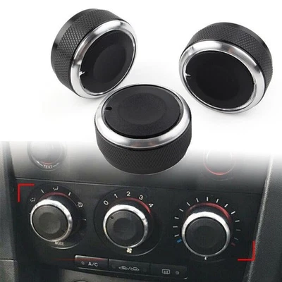 3Pcs Air Condition A/C Panel Control Switch Knob Cover For Mazda 3 M3 2004-2009 - Image 1 of 4
