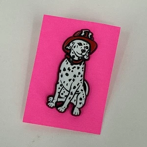 Dalmatian Fireman’s Dog Plastic Hat Lapel Tie Pin Collectible - Picture 1 of 2