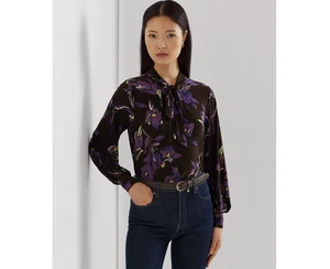 Top Jersey Lauren Ralph Lauren Floral Cuello Corbata Elástico Multi Talla XS - Imagen 1 de 4