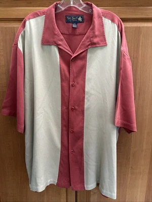 Nat Nast Salmon/Wheat Silk Shirt~XXL - Image 1 of 4