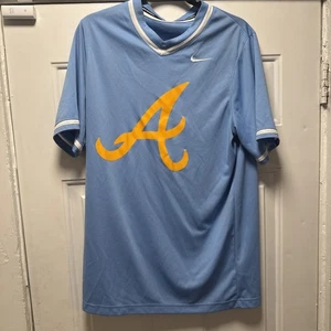 Nike Performance Atlanta Braves Baseball Men's Large Short Sleeve Blue Shirt - Picture 1 of 4