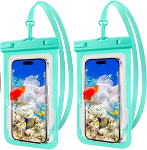 2-Pack Waterproof Phone Pouches, Universal 7.2" IPX8 Dry Bags with Neck Strap - Picture 1 of 5