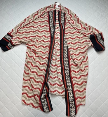 Chicos Jacket Womens 2 (Large) Zig Zag Kimono Open Front Boho Lightweight - Image 1 of 4