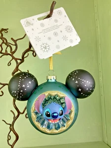 Ornamento in vetro soffiato Disney Stitch Topolino NUOVO - Foto 1 di 9