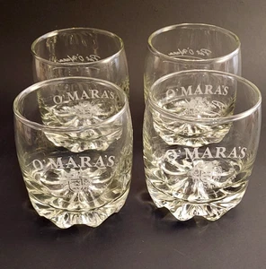Set of 4 ~ Pat O’Mara Irish Country Cream Etched 8 oz Rocks Glasses ~ Excellent - Picture 1 of 10
