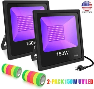 2-Pack 150W LED UV Black Light Christmas Glow Party Club Stage Floodlight IP66 - Picture 1 of 10