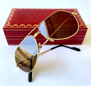 Gafas de sol vintage CARTIER VENDOME Louis LC oro 22K PEQUEÑAS 56*14 Santos Tank - Imagen 1 de 18