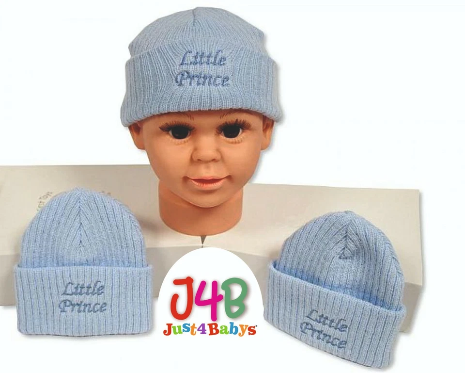 LITTLE PRINCE baby boys hat beanie / OR YOUR NAME CHOICE personalised 2 colours