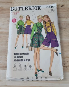 Butterick Muster Junior/Teenager ROCK-HOSENROCK #5419 ©1969 ungeschnittene Taille 23" - Bild 1 von 2
