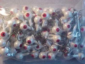 50 NEUE BLEI JIGKÖPFE 3/8 OZ JIGS GRÖSSE 1/0 HAKEN WEISS - Bild 1 von 4