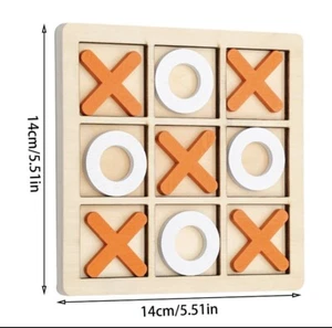 Wooden Board Tic TAC Toe Game XO Table Toy Educational for Adult Kids - Picture 1 of 6