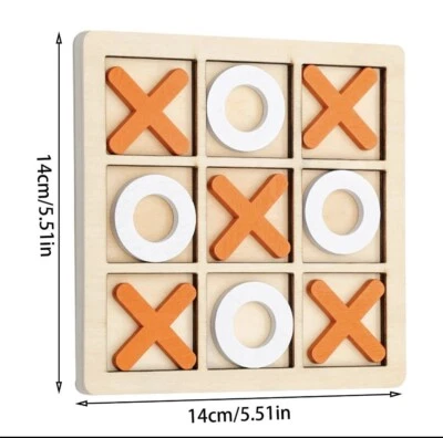 Wooden Board Tic TAC Toe Game XO Table Toy Educational for Adult Kids - Image 1 of 4