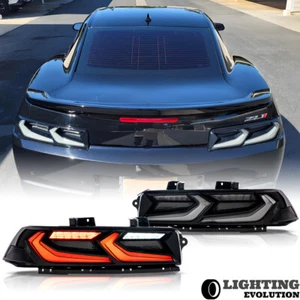 Smoked FULL LED Tail Lights Pair For Chevrolet Camaro 2014-2015 Red turn signal - Picture 1 of 17