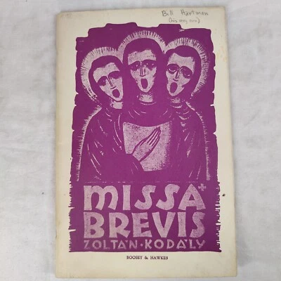 Rare 1947 Vintage "Missa Brevis" by Zoltan Kodaly Vocal Score Sacred Choral Work - Image 1 of 4