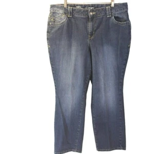 Lane Bryant Simply Straight Blue Damenjeans Plus 22 Petite Dark Wash - Bild 1 von 9