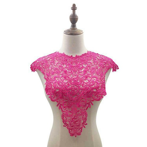 OFF WHITE Collana Guipure Pizzo Applique Fiore Fiore Matrimonio Sera Abito Danza Finitura