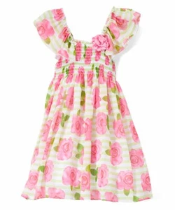 NWT Kate Mack Little Girls Pink Floral Angel-Sleeve Smocked Dress 4 4T - Picture 1 of 1