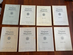Lot of 8 Issues: The Virginia Magazine of History and Biography, 1962-1976, VA - Picture 1 of 1