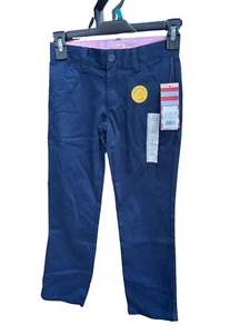 Cat And Jack Girl's Adjustable Waist Navy Blue School Uniform Chino Pants 7 - Picture 1 of 3