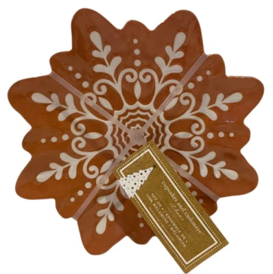 Juego de 4 platos de Navidad de melamina copo de nieve copo de jengibre para cupcakes y cachemir Foto 1 de 2