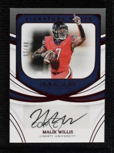 2022 Immaculate Collegiate Signature Moves Ruby 8/15 Malik Willis Rookie Auto RC - Picture 1 of 1