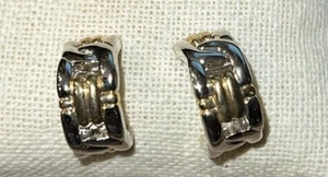 Premier Designs Jewelry PROFILE Gold & Silver Pierced Earrings, New in Bag - Picture 1 of 3
