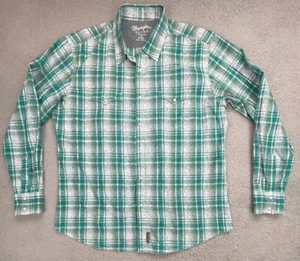 Camisa Wrangler Retro Premium Para Hombres 2XL Verde A Cuadros Remolino Perla A Presión Occidental - Imagen 1 de 19