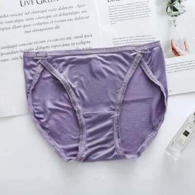 3x 100 Ropa Interior de Seda Morera para Mujer Calzoncillos Finos Seda Dama Bragas Pajarita ~ Foto 1 de 4