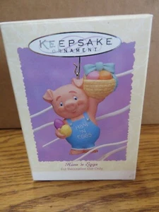 Hallmark Keepsake Ornament 1995 Easter Ham 'n Eggs Pig Figure New in Box - Picture 1 of 3