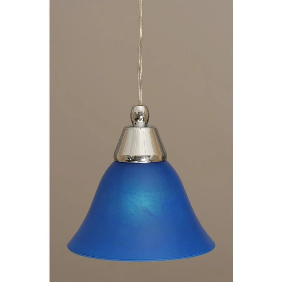 Toltec Lighting Cord Mini Pendant, Chrome, 7' Blue Italian Glass - 22-CH-4155 - Image 1 of 1
