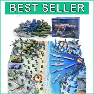 Adventurous Army Men Playset - Includes Battle Mat & Diverse Military Vehicles - Picture 1 of 8