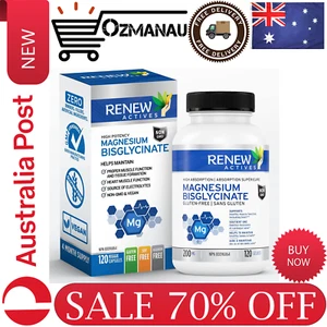 Renew Actives Magnesium Glycinate Supplement: 200 Mg Pure Magnesium Bisglycinate - Picture 1 of 8