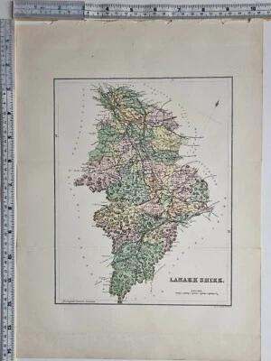 1884 SCOTTISH MAP LANARK SHIRE CARMICHAEL STONEHOUSE GLASGOW ROTHWELL - Image 1 of 3